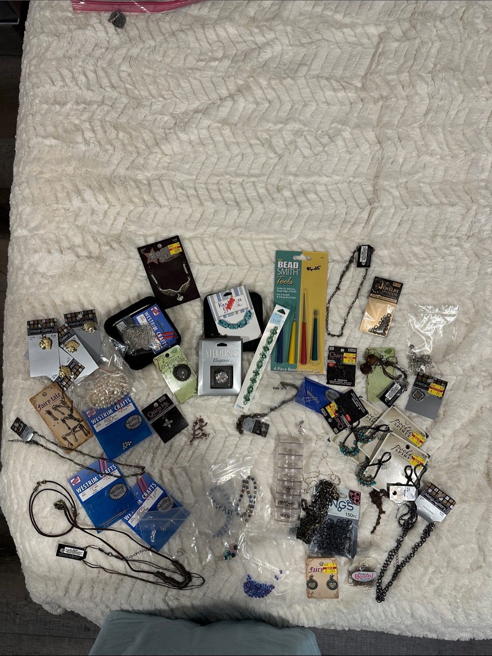 Gallery Beading & Jewelry Supply Lot - Black, Silver, Blue, Green